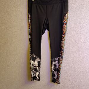Mossimo Supply Co. Stretchy Black and Multicolor Size XL Leggings B16 X